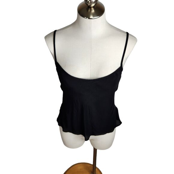 J. Crew Womens Size 6‎ Camisole Black Viscose Adjustable Strap Layering - Picture 1 of 8